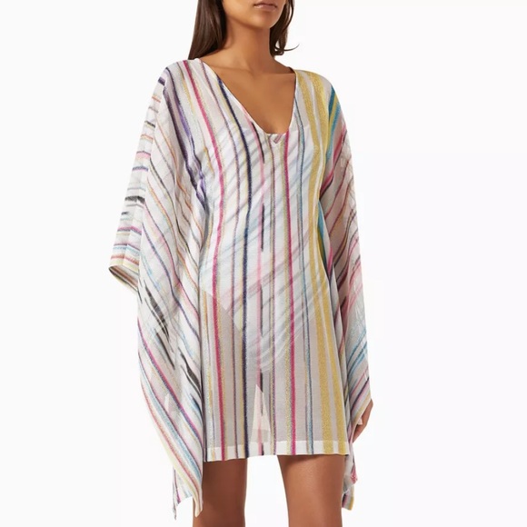 Missoni Dresses & Skirts - Missoni striped kaftan beach cover up mini dress NWT